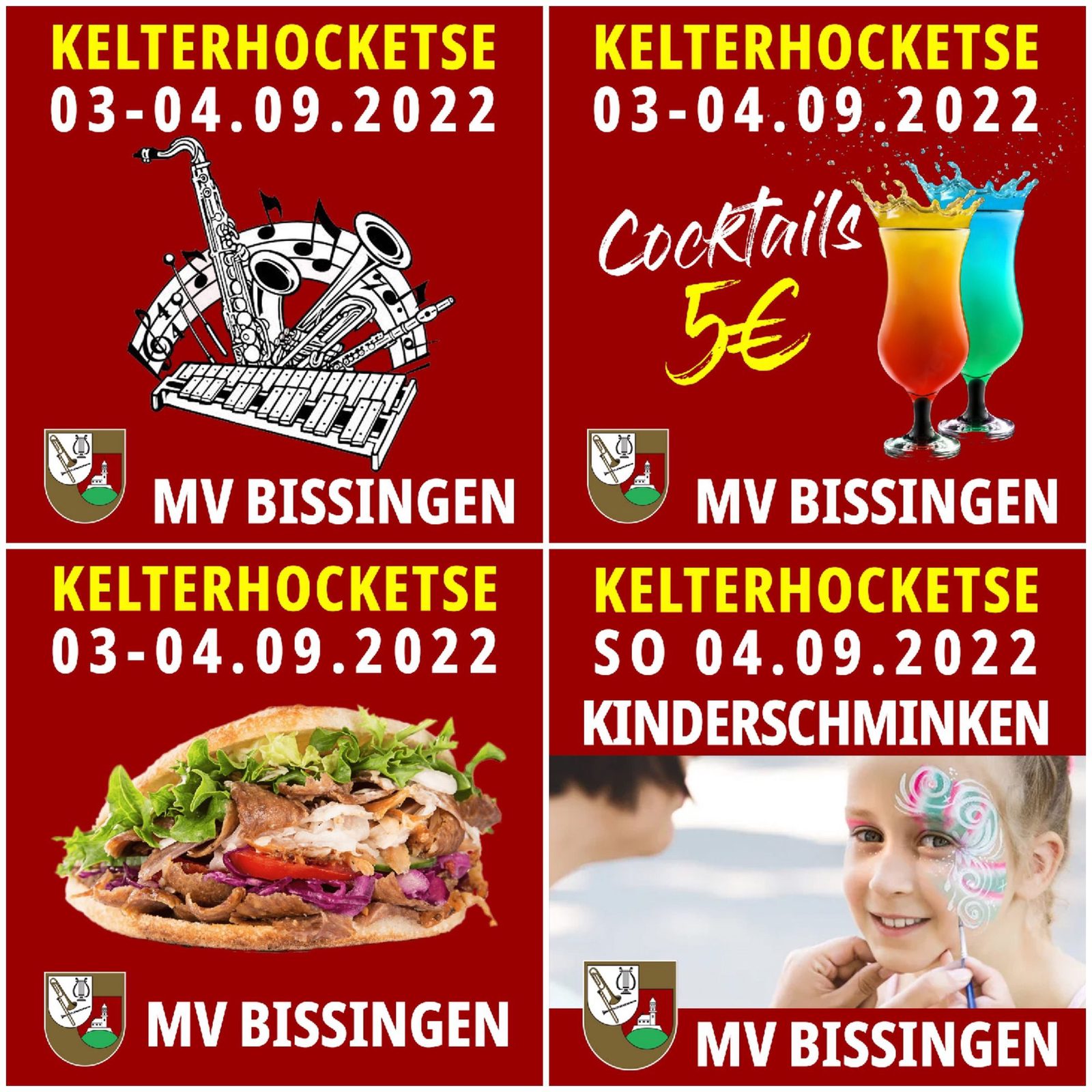 Vier Ankündigungen zur Kelterhocketse 2022: Musik, Cocktails für 5 Euro, Döner und Kinderschminken am Sonntag