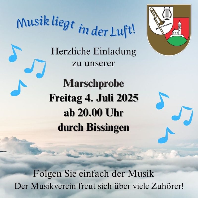 Plakat zur Marschprobe am 4. Juli 2025